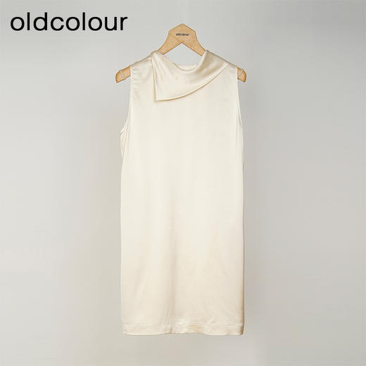 oldcolour欧珂春秋季缎面简约宽松日常无袖套头衫女HO14014432 商品图1