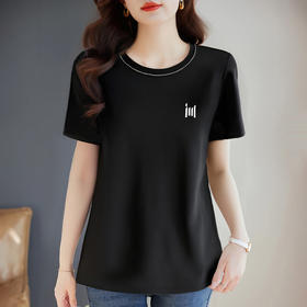 黑色短袖t恤女宽松2026新款夏季休闲纯棉大码女装胖mm半袖上衣薄