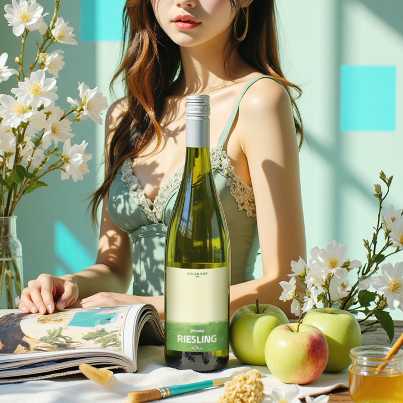 【新品】奥兰艺术家德国雷司令半干白葡萄酒11°750ml 德国莱茵产区原瓶进口 高端白葡萄酒