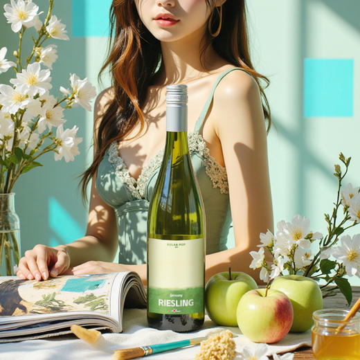 【新品】奥兰艺术家德国雷司令半干白葡萄酒11°750ml 德国莱茵产区原瓶进口 高端白葡萄酒 商品图0