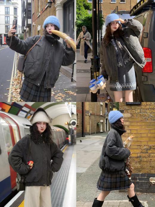 浮生八记/25D236/白鸭绒水洗做旧立体毛领工装羽绒服 商品图4