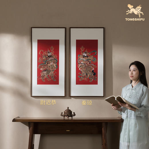铜师傅 手工錾刻《门神纳福（一对）》客厅玄关画沙发背景墙挂画 商品图6
