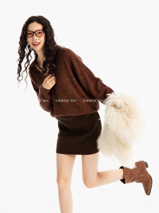 【门店同款】ENJOY冬季“游牧漫寻”剪刀领花纱针织上衣 167594488 商品图10