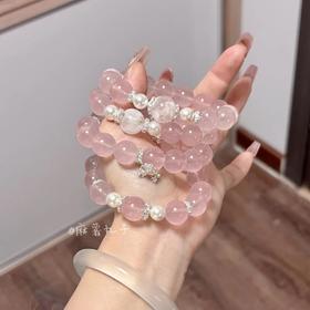 钻石豪门23000积分粉色花漾天然水晶手串莫桑比克星光光芒六芒星手串（12mm）