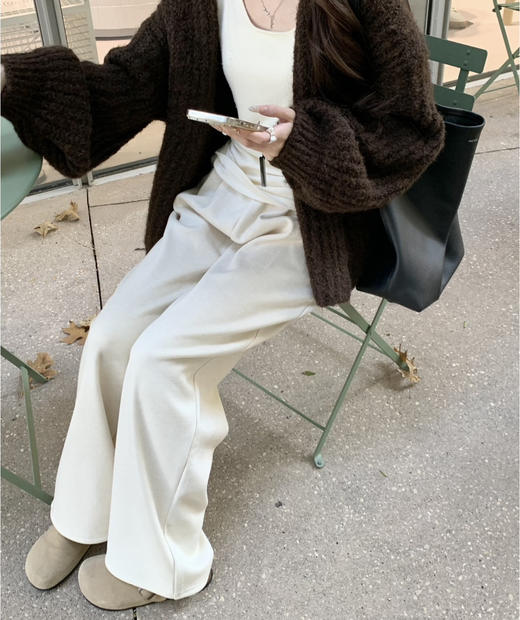 舒服到爆的豆乳裤银狐绒阔腿裤110406 商品图5