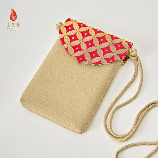 【上久楷 X 恭王府】宋锦手机包 金钱纹 红色 XB3B085205003 商品图3