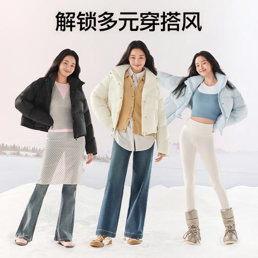 SIINSIIN短款泡芙羽绒服女士冬季保暖加厚时尚立领云朵面包服外套 商品图3