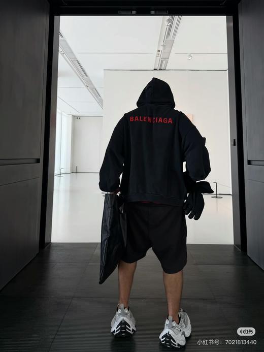 D110425红色字母连帽长袖落肩棉质卫衣男女同款 商品图1