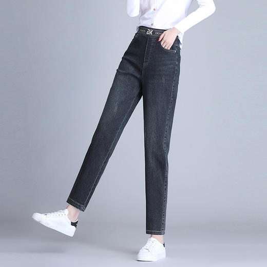 加绒加厚牛仔裤女秋冬季2026年新款女士大码哈伦中年女裤妈妈裤子 商品图2