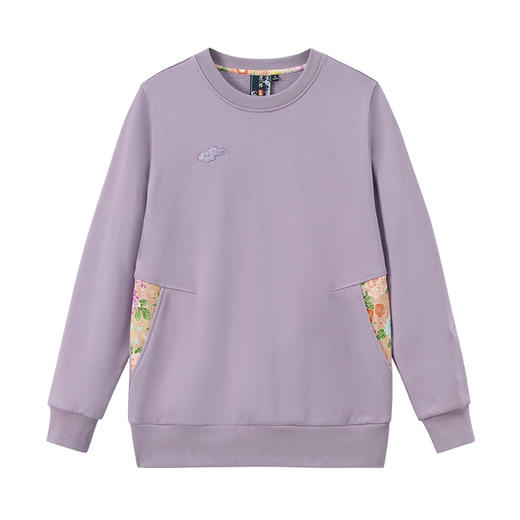 ONIARAI/鬼洗25秋冬泥棒蓝女款来福犬刺绣花布拼接卫衣 25NOB55 商品图3