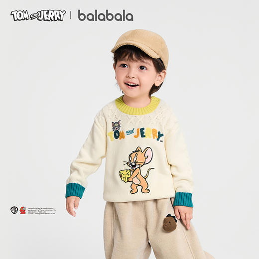 【猫和老鼠IP商场同款】巴拉巴拉男童毛衫绣花针织衫秋冬2025新款 商品图0