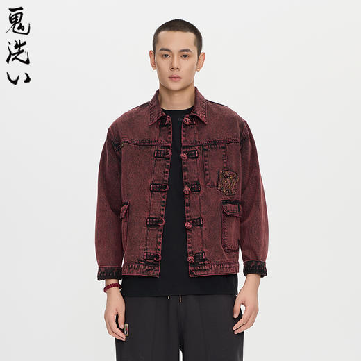 ONIARAI/鬼洗25秋冬泥棒蓝五运色绣花牛仔男式休闲外套 N340234 商品图1