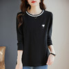 大码长袖t恤女2026年秋装新款休闲女装宽松洋气打底衫黑色上衣 商品缩略图4