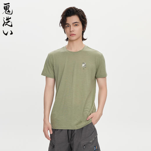 ONIARAI/鬼洗25秋冬美丽诺羊毛轻薄短袖T恤休闲男式短袖 B840289 商品图1