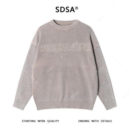 22120SDSA男士秋冬新款痞帅男装慵懒风简约刺绣字母圆领毛衣百搭宽松 商品图1