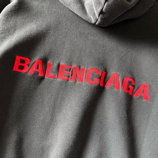 D110425红色字母连帽长袖落肩棉质卫衣男女同款 商品图9