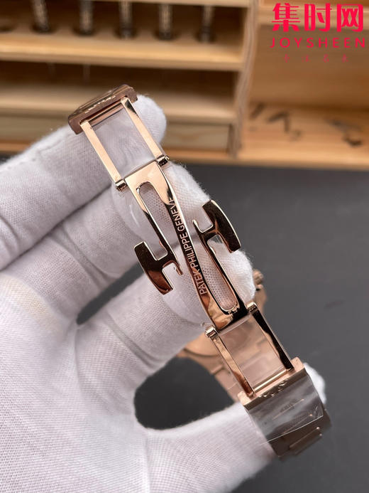 PP百达翡丽 重金打造 GR鹦鹉螺7010系列 玫瑰金紫盘钻圈 女士石英腕表 商品图6