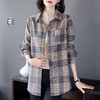 长袖格子衬衫女外套春秋款2026年新款小衫中年妈妈中长款女士上衣 商品缩略图3