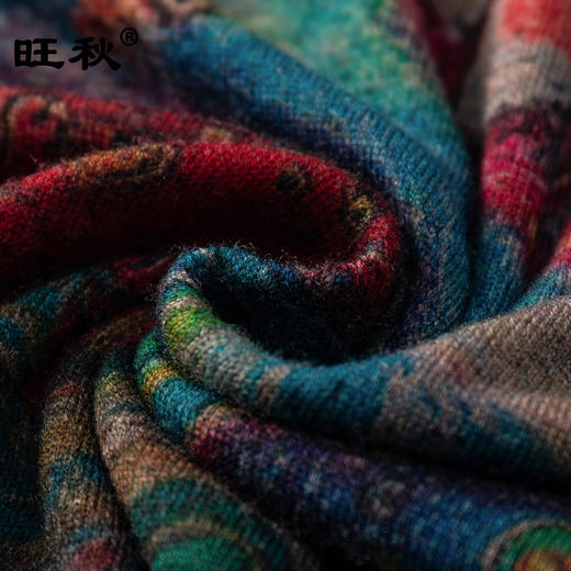 雀说100绵羊毛时尚印花羊毛衫女薄款高领水溶修身针织衫ALH8898 商品图3