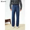 波顿男士秋冬 暖糯不勒宽松斜袋直筒抓毛底牛仔长裤*ME981325 商品缩略图1