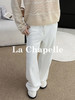 专柜实拍【70%莱赛尔天丝】拉夏贝尔/La Chapelle高品质肌理感宽松显瘦阔腿裤软糯舒适百搭直筒裤天丝牛仔裤 商品缩略图9