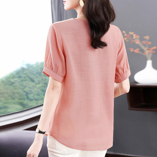 纯棉短袖衬衫女外穿2026年新款胖mm夏季宽松显瘦大码女装薄款上衣 商品图4