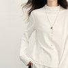 【11/5新品】熙世界假两件蕾丝边拼接内搭半高领白色T恤打底衫女2025秋冬新款 商品缩略图4
