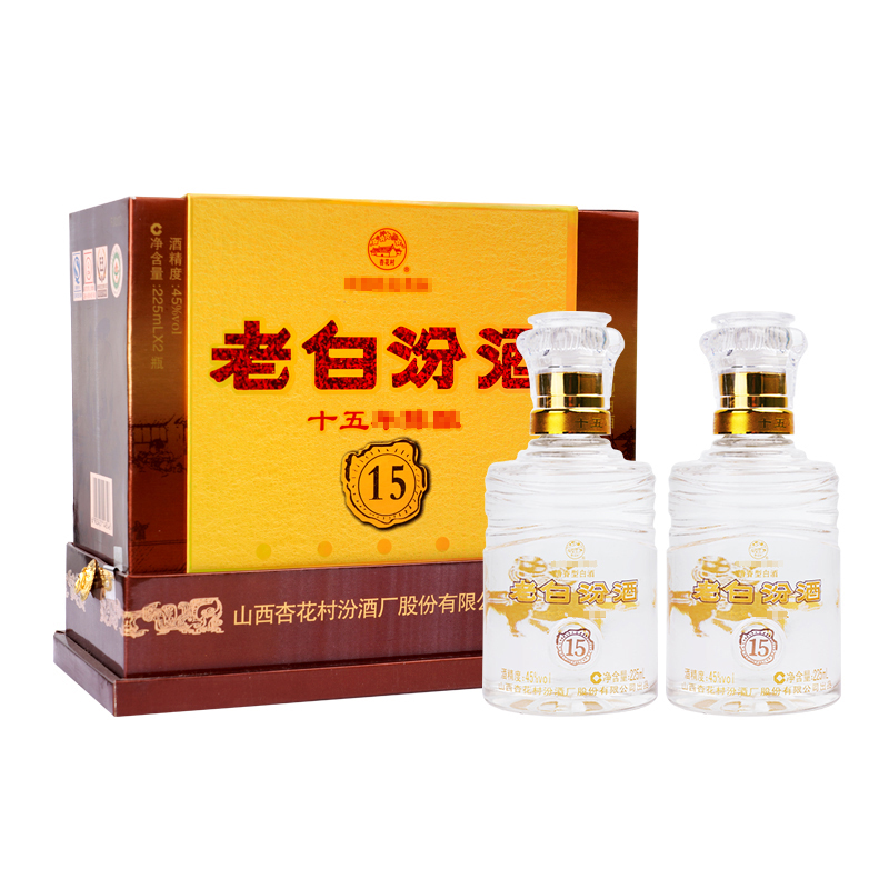 45°15老白汾酒(2010年 )225ml*2*2 山西杏花村汾酒