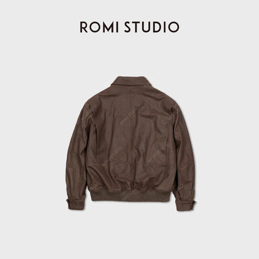 ROMI STUDIO“封蜡皮衣”进口牛皮革重洗水复古皮外套 RWCWWG6090 商品图1