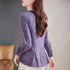 春秋上衣2026新款大码女装妈妈洋气衬衣外套紫色长袖女士衬衫高级 商品缩略图4