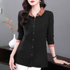 翻领衬衫女2026新款春秋宽松中年妈妈大码女装长袖衬衣中长款上衣 商品缩略图1