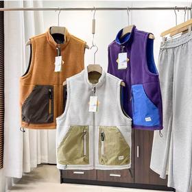 摇粒绒抓绒背心！2025新款双面山系风高领拉链保暖情侣男女同款马甲！