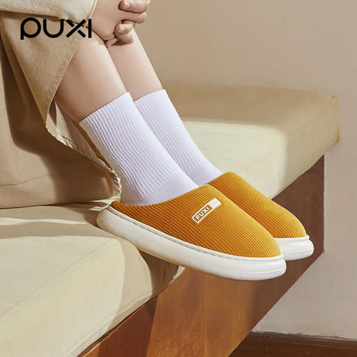 朴西秋冬季灯芯绒棉拖鞋 商品图1