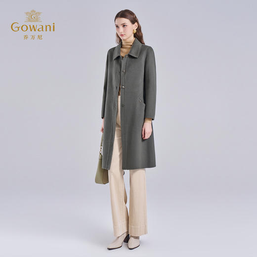 【羊绒】乔万尼绵羊毛大衣简约H版商务羊绒双面尼毛呢外套EI4A578 商品图3