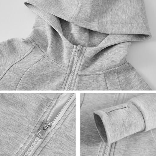 灰色连帽卫衣女春秋2025新款韩版修身开衫长袖外套慵懒风早秋上衣 商品图2