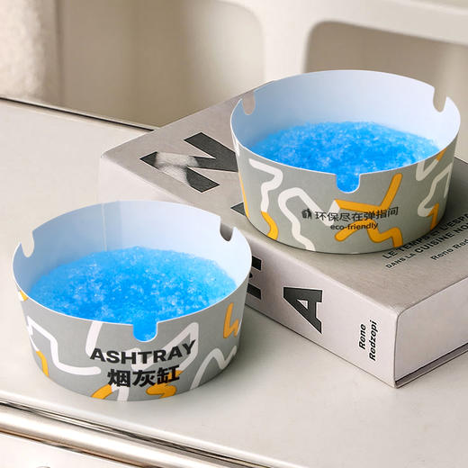 一次性烟灰缸灭烟沙环保纸卡发泡带办公商务专用懒人用品家用客厅 商品图4
