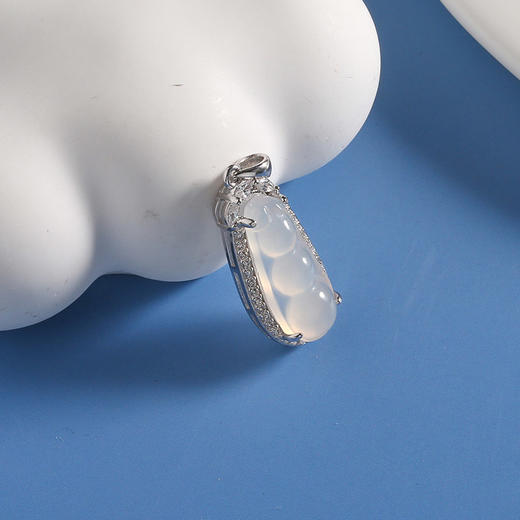 【宏艺珠宝】银钻玉荚・四季雅链坠·银s925项链 商品图2