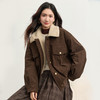 【11/5新品】熙世界灯芯绒毛领短外套女加绒加厚复古美拉德风夹克上衣2025冬季 商品缩略图4
