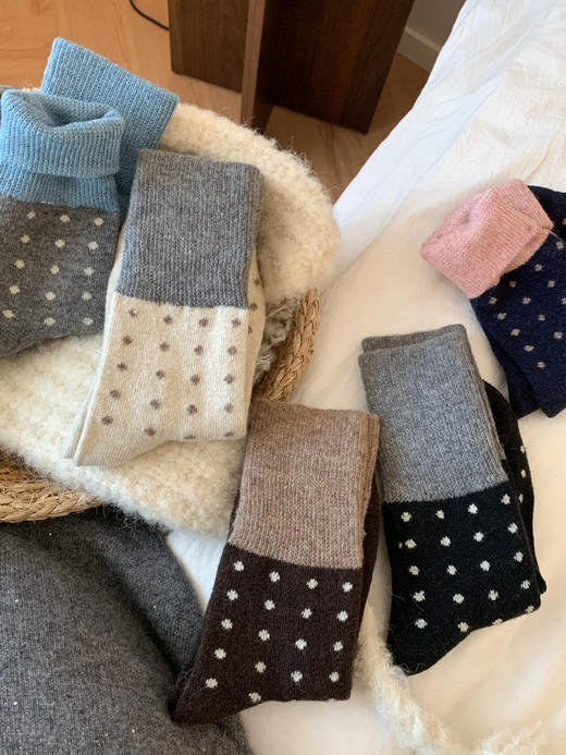 羊毛波点袜5双 商品图2