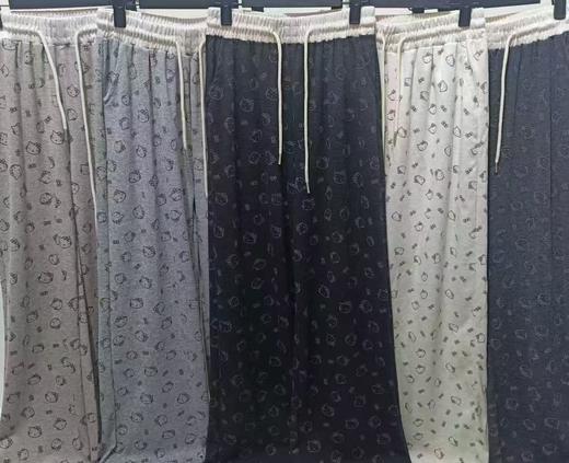 【YW】无忧购加绒款韩系可爱kitty猫腰头拼色休闲垂感阔腿糯米裤（截单后7天发货) 商品图10