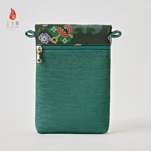 【上久楷 X 恭王府】宋锦手机包 彩画蝙蝠 墨绿XB3B085205001 商品图2