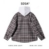 47176SDSA男士秋冬新款痞帅男装韩版拼接格纹纽扣连帽夹克外套百搭时尚 商品缩略图5