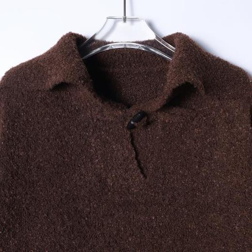 4243SDSA男士秋冬新款痞帅男装慵懒风纯色一字扣翻领毛衣百搭简约百搭 商品图2