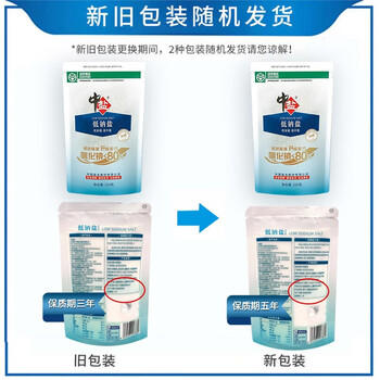 中盐优质低钠盐250g*5加碘 绿色食品 低钠盐 吃好盐选中盐 商品图1
