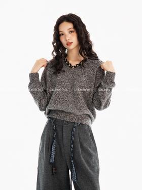 【门店同款】ENJOY冬季“游牧漫寻”剪刀领花纱针织上衣 167594488