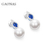 GAONAS 仿珍珠耳饰 时尚日常显贵14mm蓝色珠耳环11771EB 商品缩略图1