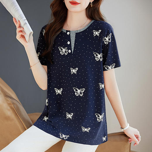 纯棉短袖t恤女夏季2026新款洋气大码女装胖mm宽松显瘦女士上衣 商品图4