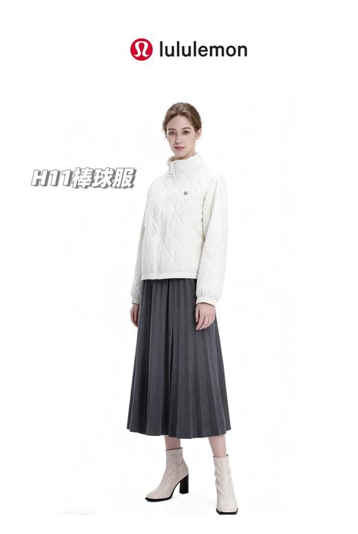 D110428轻暖羊毛夹层保暖棒球服女士夹克外套 商品图4