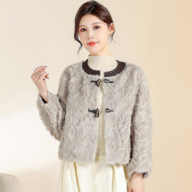 仿貂毛外套短款小个子小香风，气质优雅女装厚款皮毛上衣CC-YIYI-JK25B22-Y