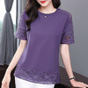 圆领短袖女t恤夏季2026新款胖mm大码女装宽松紫色女士上衣高级感 商品缩略图2